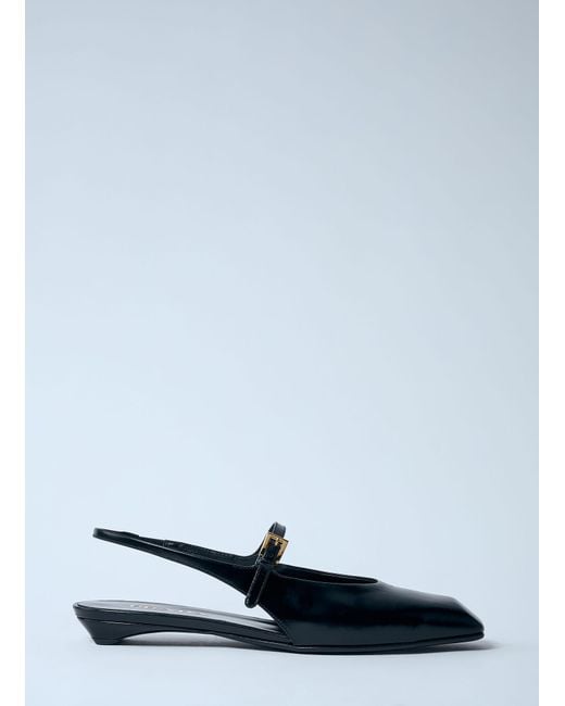 Prada White Leather Slingback Ballerina Pumps