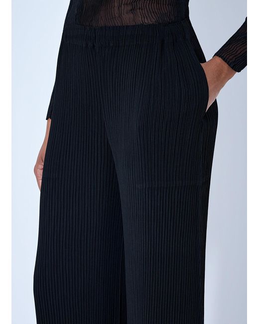 Issey Miyake Blue Hatching Pleats Pants