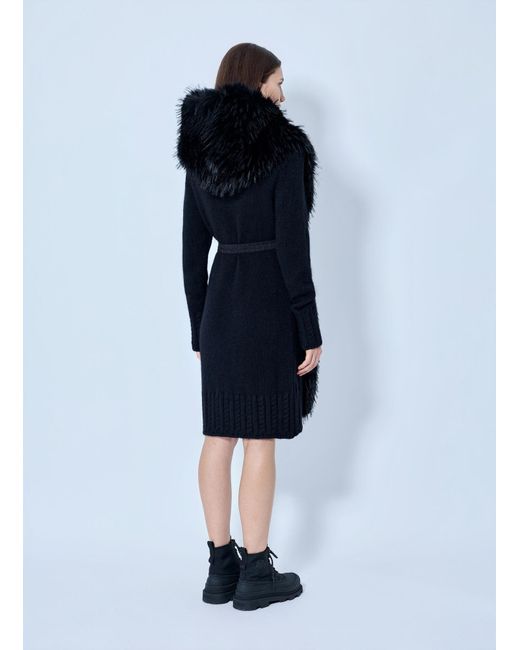 Moncler Blue Textured Wool-blend Coat