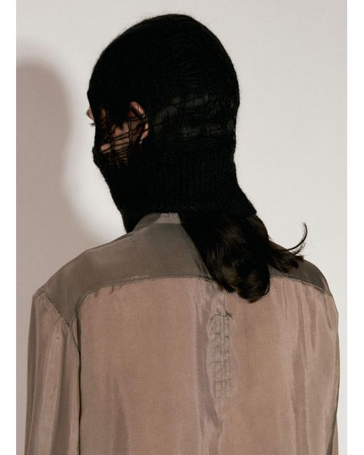 Rick Owens Brown Knitted Hood for men