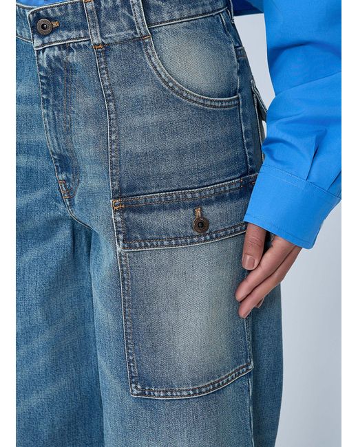 Miu Miu Blue Cargo Denim Jeans