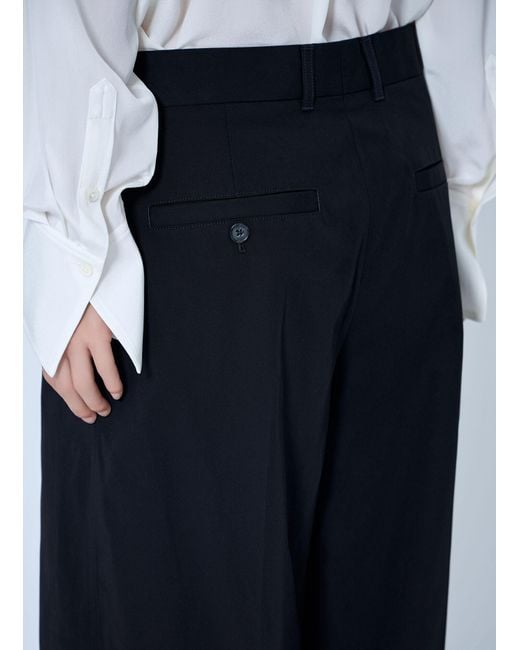Totême  Blue Single Pleat Cotton Trousers