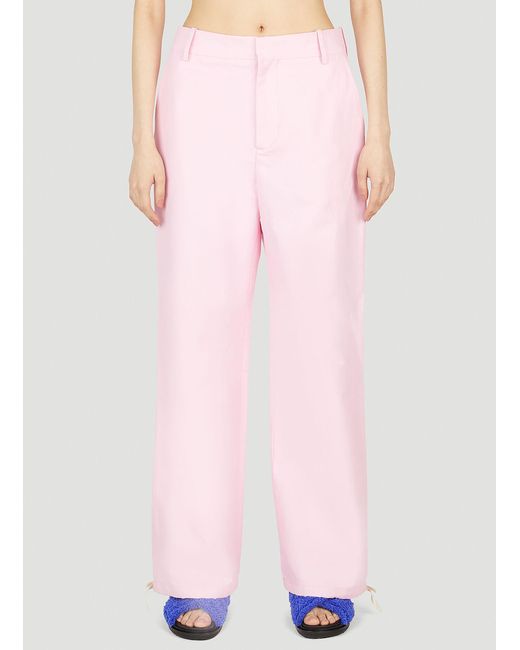 Marni Pink Technical Linen Drawstring Pants