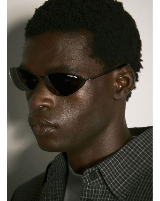 Balenciaga Malibu Round Sunglasses in Black | Lyst
