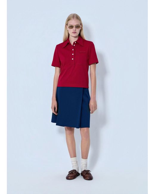 Miu Miu Red Jersey Polo Shirt