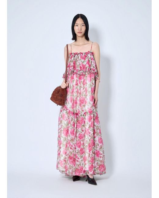 Chloé White Long Silk Muslin Dress