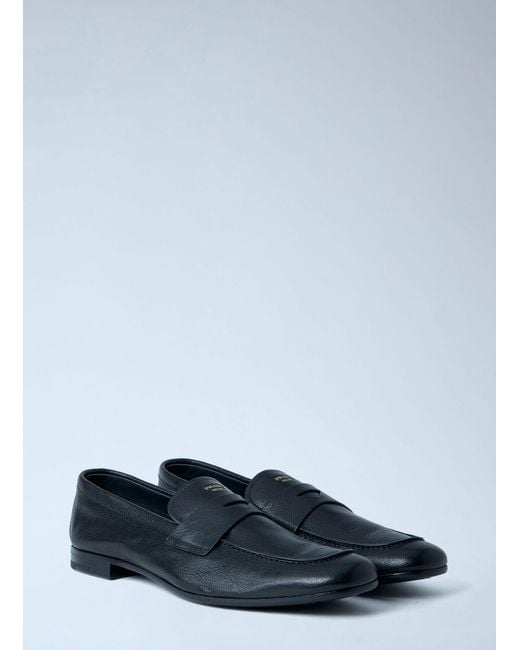Prada Blue Leather Loafers for men