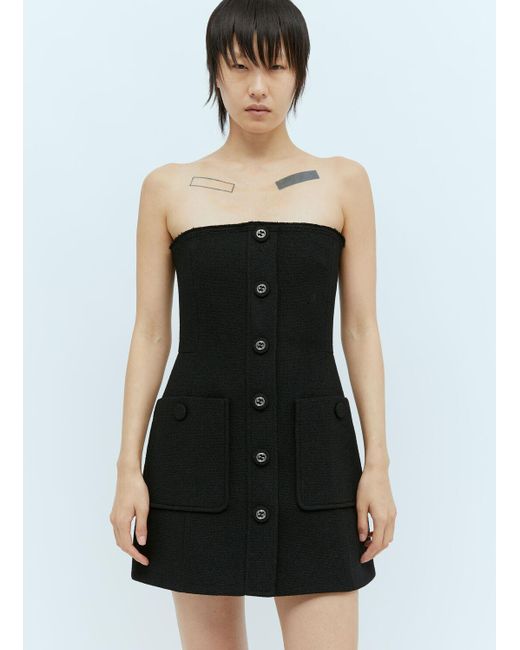 Gucci Black Tweed Mini Dress