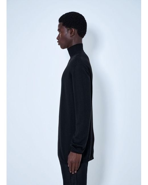 Rick Owens Blue Oversized Turtleneck Sweater for men