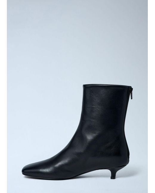 Totême Blue Classic Day Leather Ankle Boots
