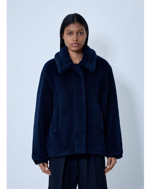 Max Mara Blue Wool-And-Silk-Blend Coat