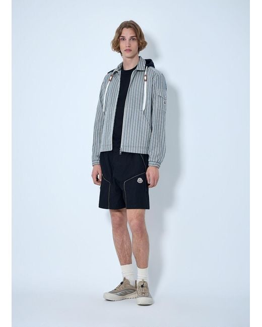Moncler Blue Elasticated Waist Technical Shorts for men