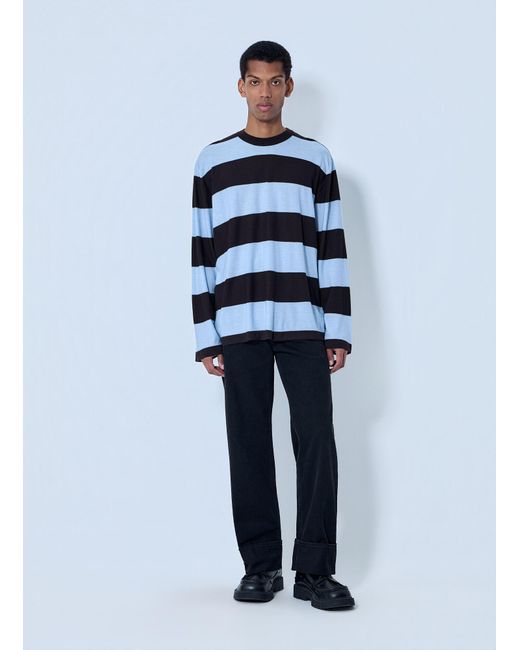 Bottega Veneta Blue Striped Long Sleeve T-Shirt for men