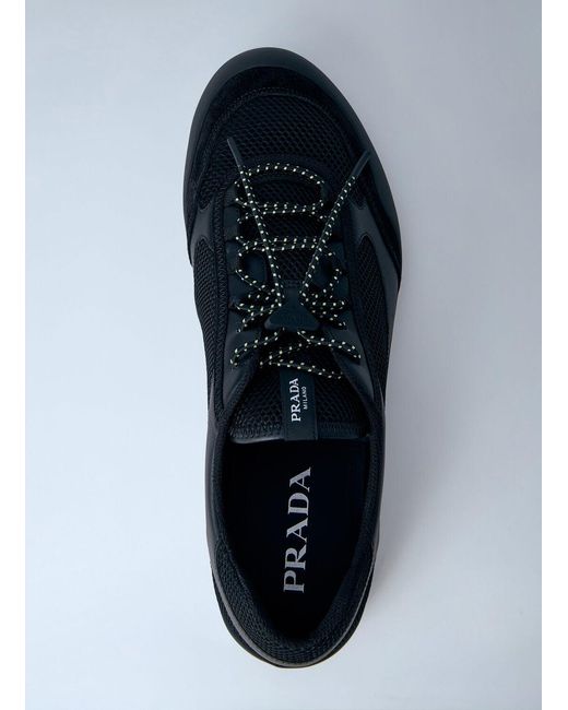 Prada Black Speedrock Mesh Panel Sneakers for men