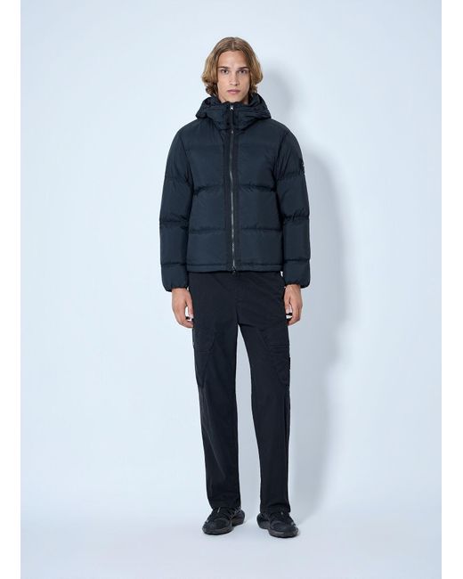 Stone Island Blue Padded Hooded Jacket for men