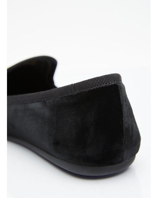 Miu Miu Black Velvet Slipper Loafers