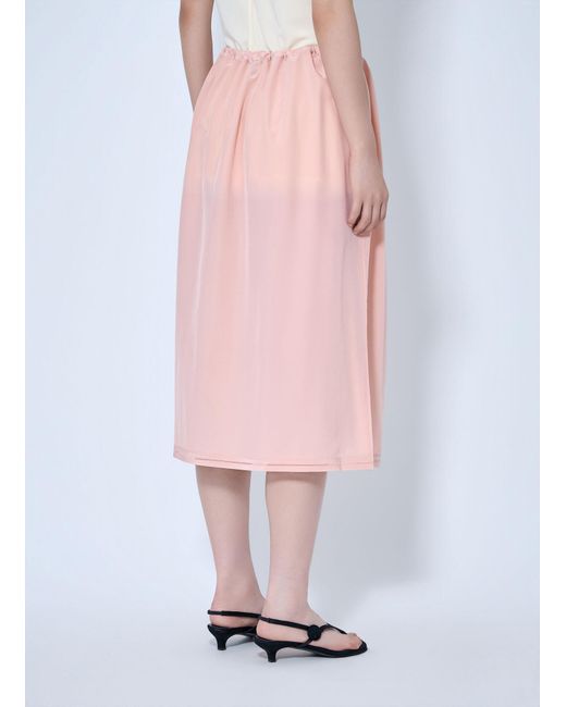 Totême Pink Fluid Silk Skirt