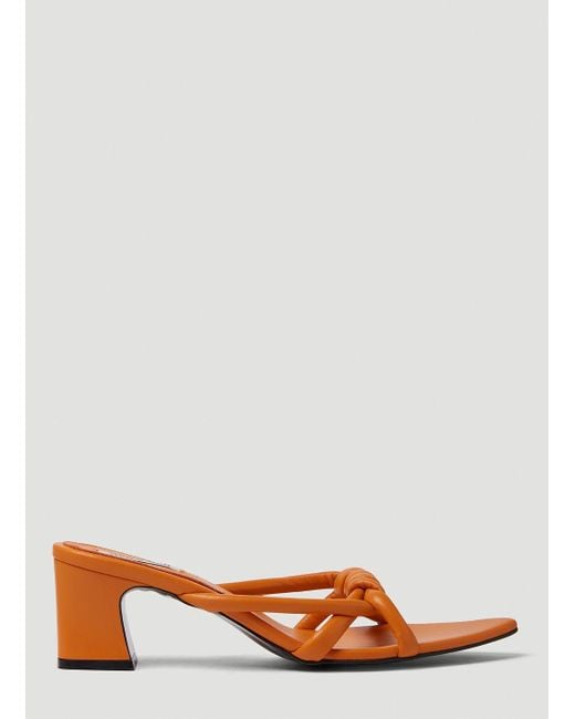 Reike Nen Leather Noodle Knot Heeled Sandals in Orange | Lyst UK