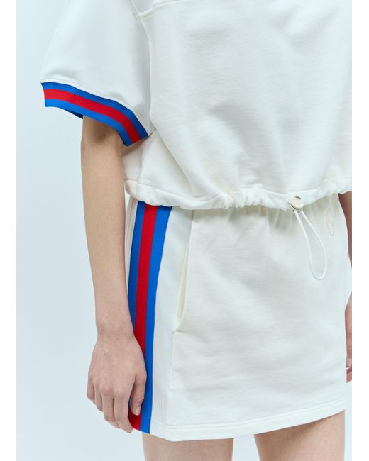 Gucci Blue Crop Polo Shirt With Web Stripe Trim