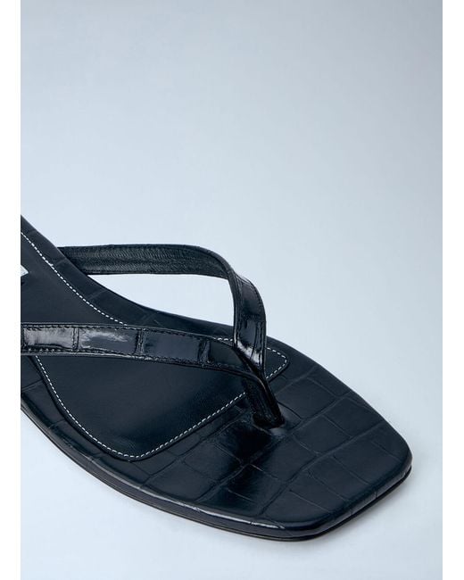 Totême  Blue Leather Flip Flops