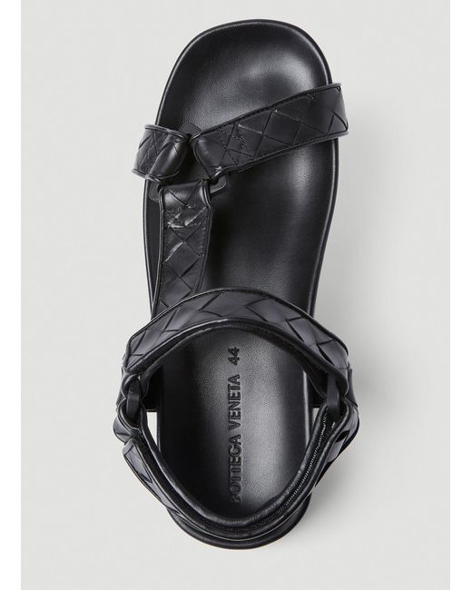 Bottega Veneta Black Intrecciato Sandals for men