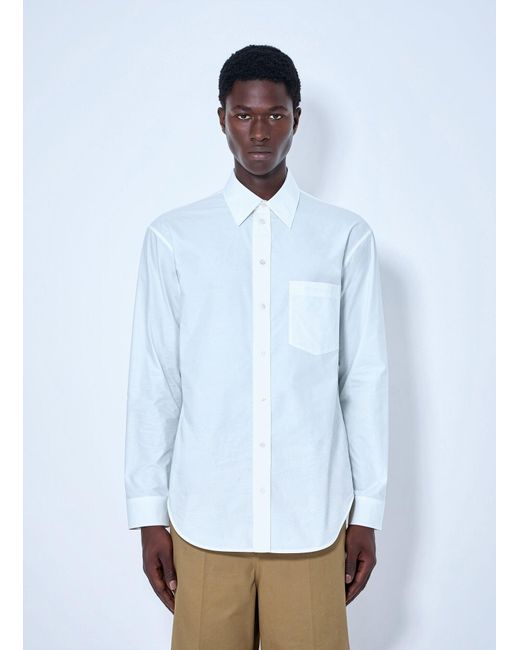 Balenciaga White Cotton Poplin Shirt for men