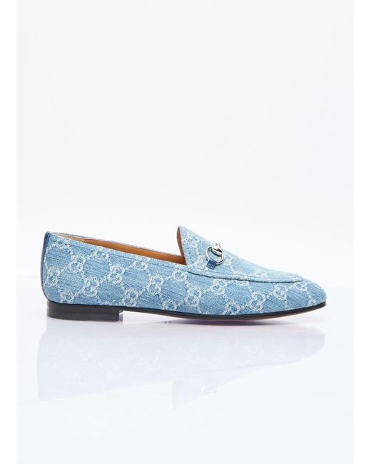 Gucci Blue Jordaan GG Denim Loafers