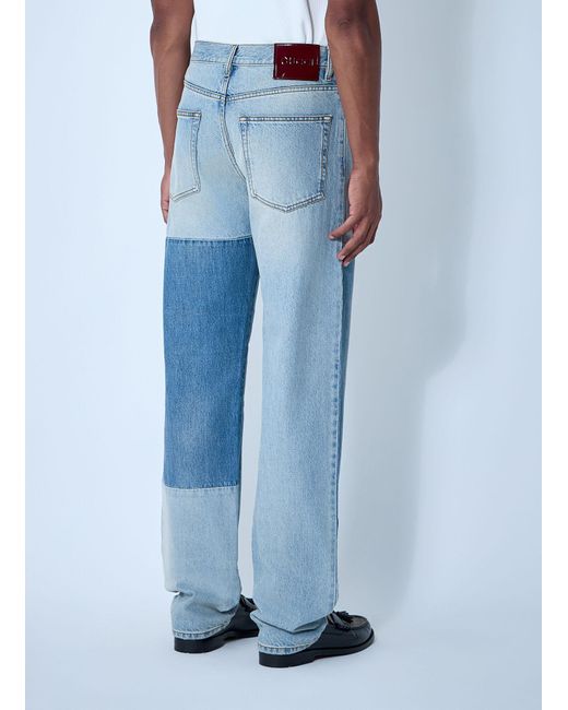 Gucci Blue Contrast Panel Jeans for men
