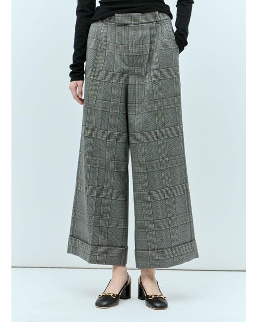 Gucci Green Prince Of Wales Check Tailored Pants