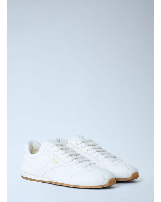 Prada Blue Nappa Leather Sneakers