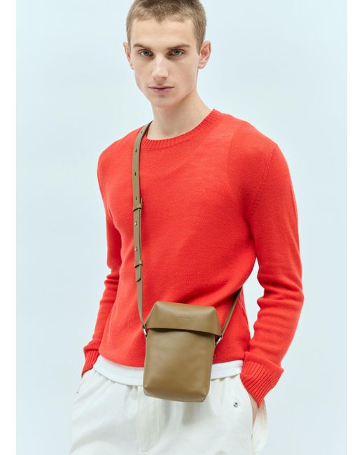 Jil Sander Red Lid Small Crossbody Bag for men