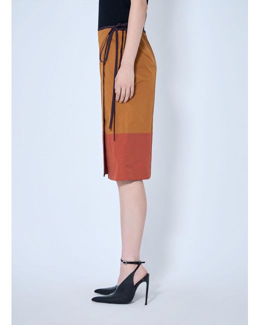 Saint Laurent Orange Wrap-Tie Skirt