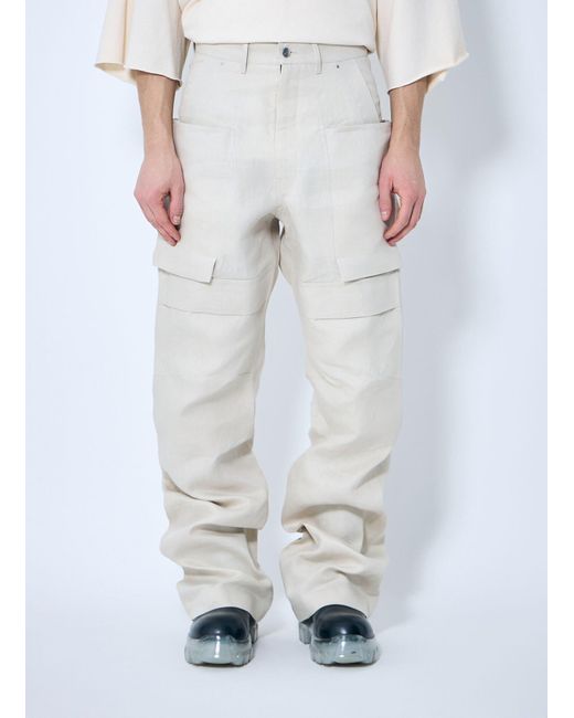 Rick Owens White Stefan Cargo Pants for men