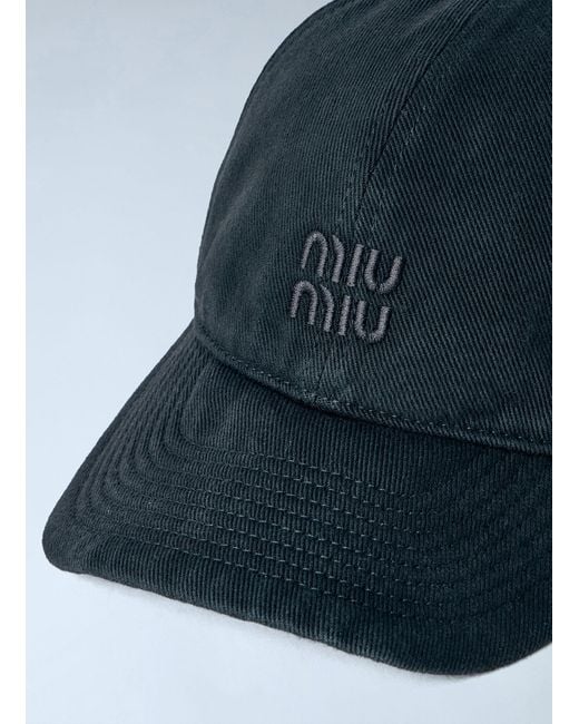 Miu Miu Blue Drill Baseball Cap