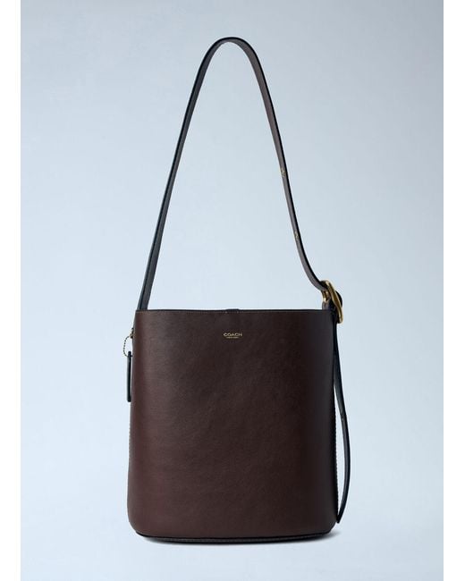 COACH Brown Bleecker Bucket Bag