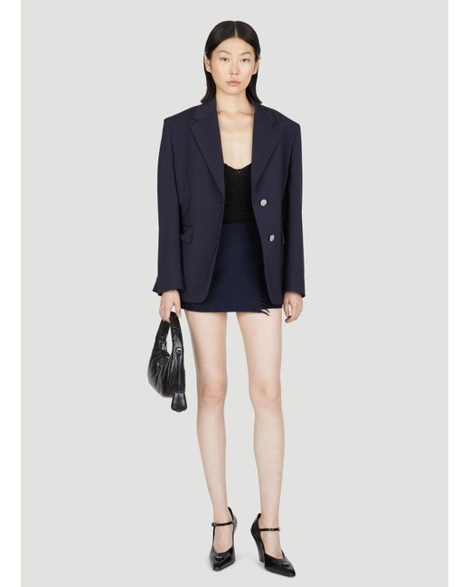 Prada Blue Wool Mohair Suit Blazer