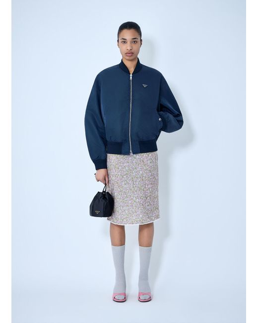 Prada Blue Zip-Up Bomber Jacket