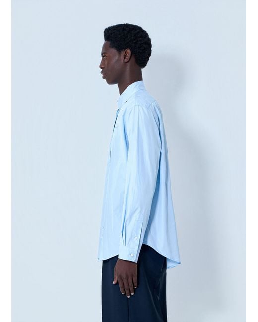 Miu Miu Blue Cotton Poplin Button-Down Shirt for men