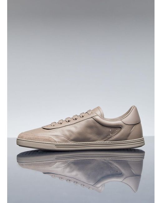 Dolce & Gabbana Gray Saint Tropez Leather Sneakers for men