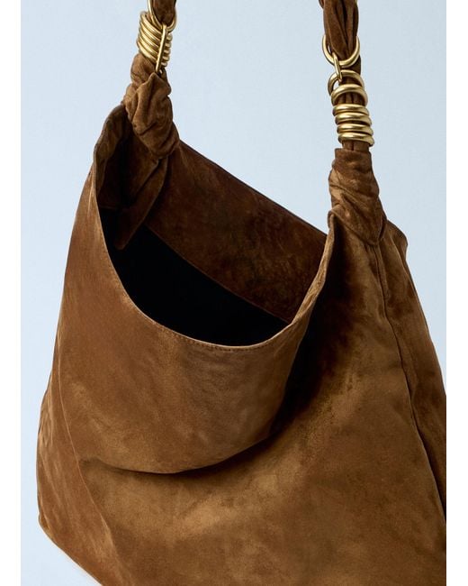Saint Laurent Brown Amalia Suede Shoulder Bag