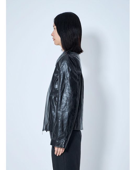 Our Legacy Blue Mini Top Dyed Leather Jacket