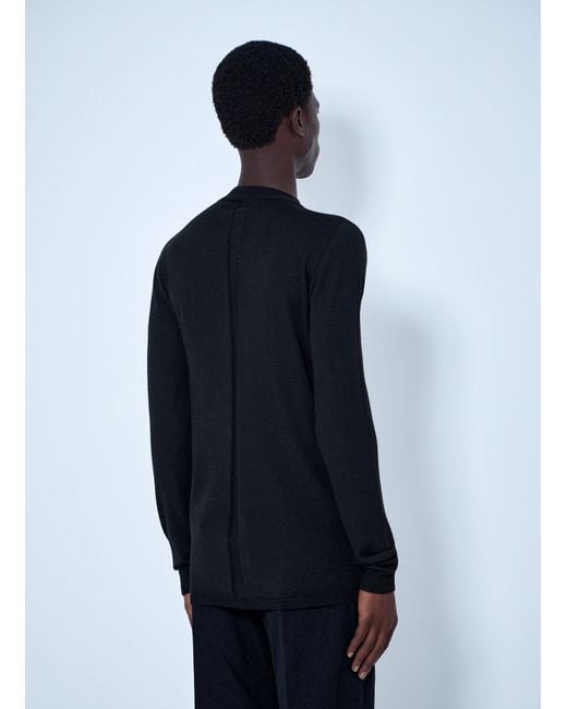 Rick Owens Blue Fine Knit Crewneck Sweater for men