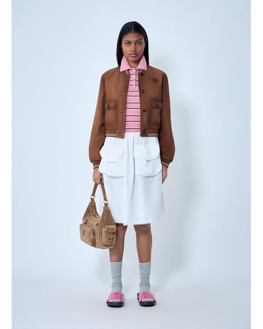 Miu Miu Brown Suede Bomber Jacket