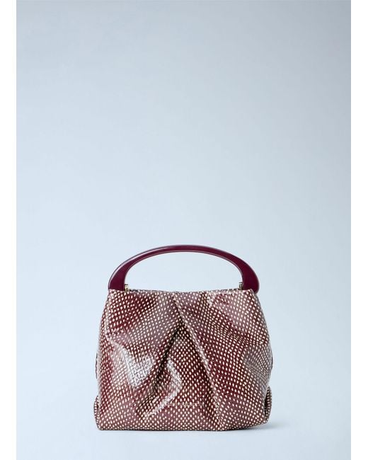 Dries Van Noten Red Patterned Top Handle Bag