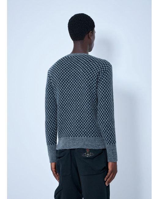 Vivienne Westwood Blue Checkmate Jumper for men
