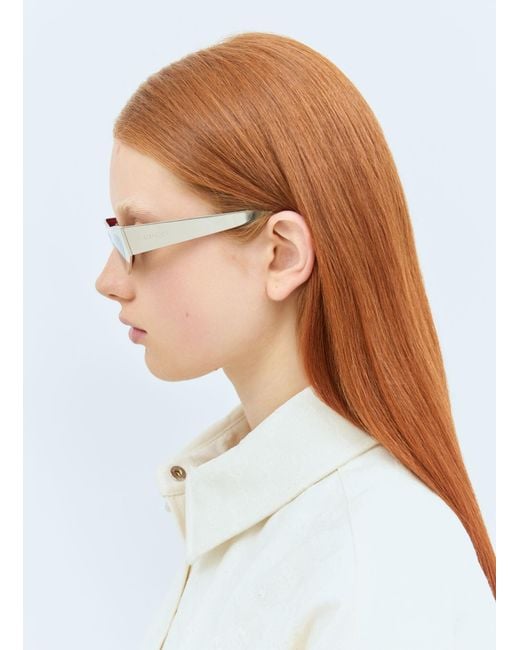 Gucci White Cat-Eye Sunglasses