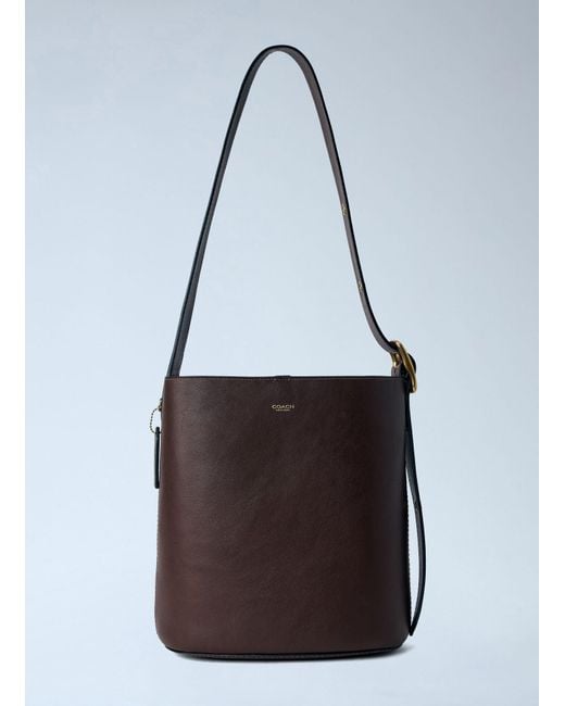 COACH Brown Bleecker Bucket Bag