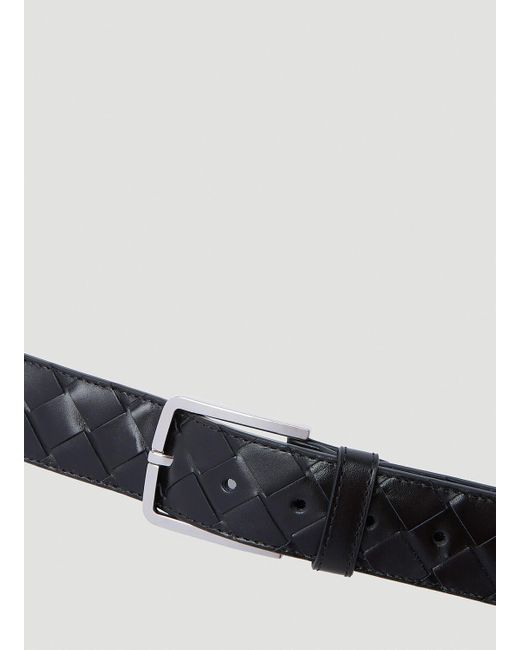 Bottega Veneta White Intreccio Leather Belt for men