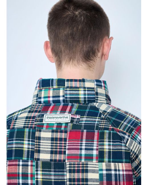 Thisisneverthat Blue Patchwork Multi Pocket Down Jacket for men