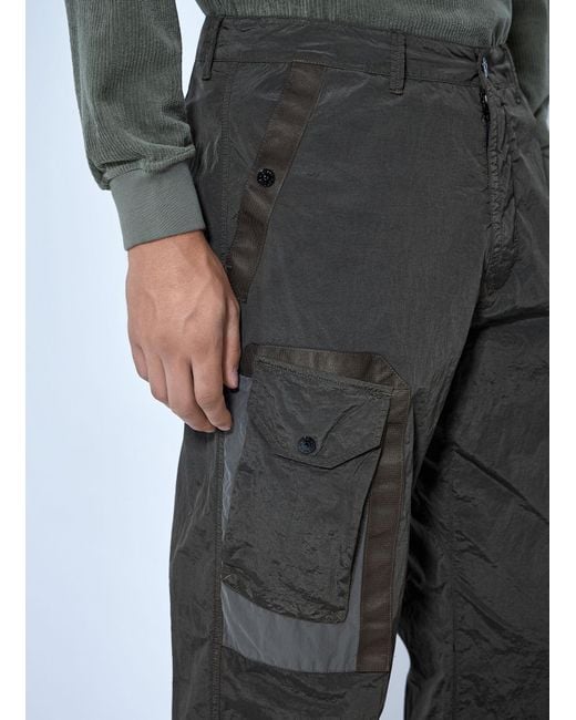 Stone Island Gray Utility Cargo Pants for men